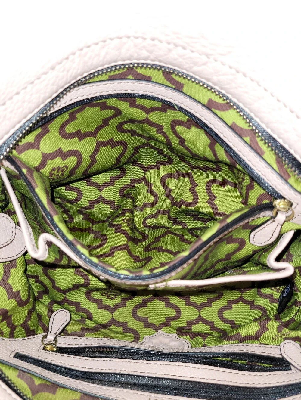 Oryany Blush Leather Shoulder Bag with Gold Turn-Lock Top Zip Bag.